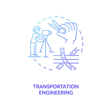 Transportation engineering dark blue gradient concept icon