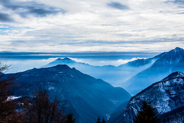fog in the alpine valleys