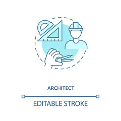 Architect turquoise concept icon
