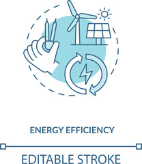 Energy efficiency turquoise concept icon