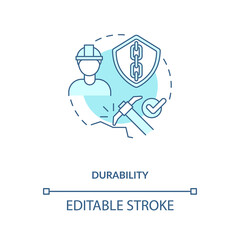 Durability turquoise concept icon