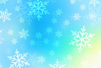 Light Blue, Green vector backdrop in holiday style.