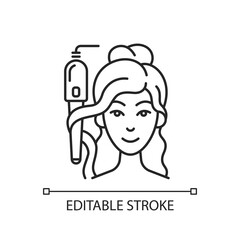 Curling iron linear icon