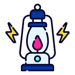 lantern flat line concept icon