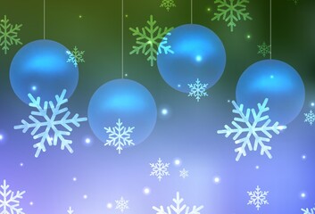 Light Pink, Green vector background in Xmas style.