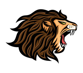 Roaring lion icon on a white background.