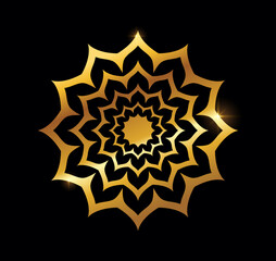 Golden Mandala Vector Sign