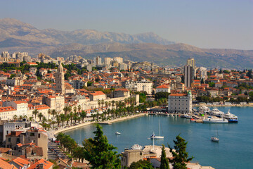 Fototapeta na wymiar panorama of city Split, Croatia, from marijan