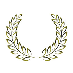 Golden wreath. Awards logotype. Vector illustration
