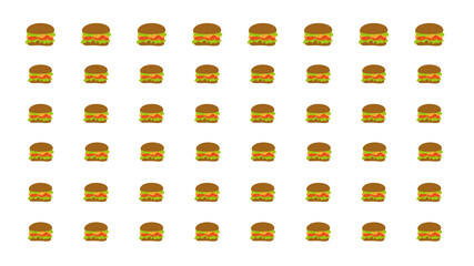 Appetizing burgers on white background  illustration.