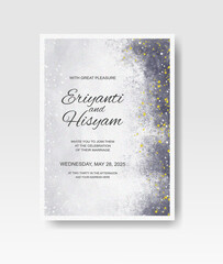 Wedding invitation with abstract splash watercolor