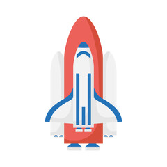 spaceship vehicle flying isolated style icon