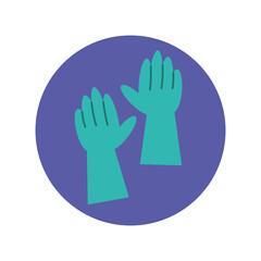 gloves rubber hands protection icon
