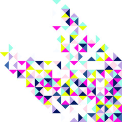 
Abstract hipster background made of small vector triangles of different colors. Geometric pattern for your design