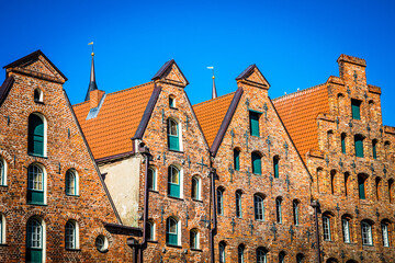 Former salt warehouses in the hanseatic town Luebeck, Schleswig-Holstein, Germany