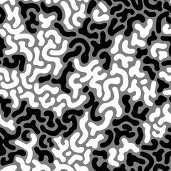 Vector hand drawn monochrome purifier fish skin seamless pattern