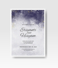 Wedding invitation with abstract splash watercolor