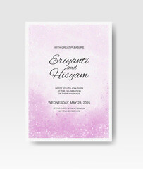 Wedding invitation with abstract splash watercolor