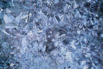 Obraz premium winter patterns window trees, abstract seasonal ice background