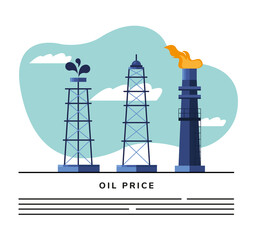 towers and chimney refinery oil icons