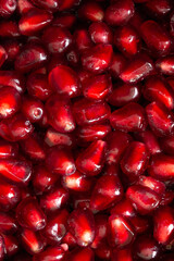 a macro shot of fresh pomegranate seeds