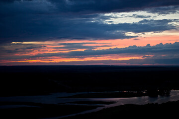 sunset over the river
