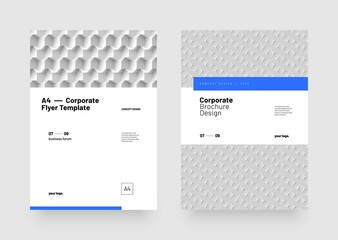 Corporate vector layout template with 3D geometric pattern for seminars, conference, poster companies or any business related.