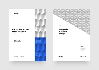 Corporate vector layout template with 3D geometric pattern for seminars, conference, poster companies or any business related.