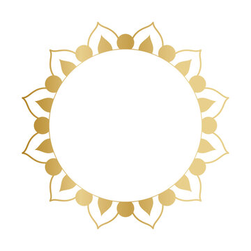 circle gold ornament in flower shaped vector design