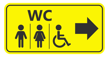 Floor icon. Man and woman icon, people with disabilities minimal design. Toilet line icon, outline vector sign, linear style pictogram. WC symbol, vector logo illustration.