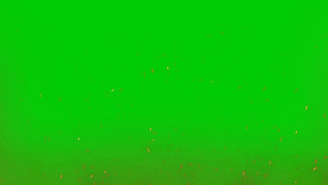 Red sparks flared, embers flew from a large, smooth circle of fire. Green screen