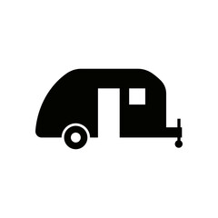 Camping trailer icon design template vector isolated