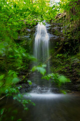 Fototapeta na wymiar Lamiña waterfall, Lamiña, Saja Besaya Natural Park, Cantabria, Spain, Europe