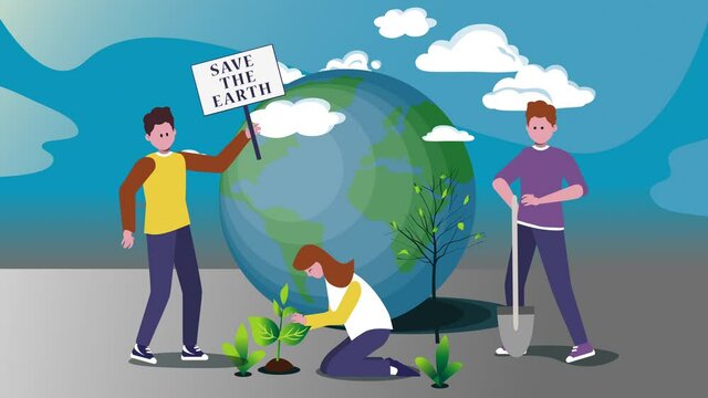  people prepare for the day of the Earth in 4k video.