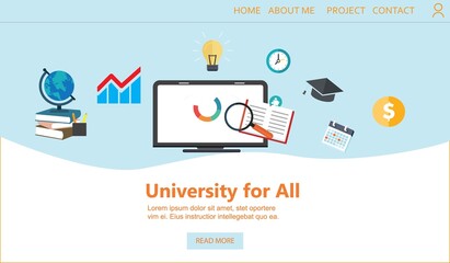 Vector web site linear art design template. Online education and internet webinar. Landing page concepts for website and
