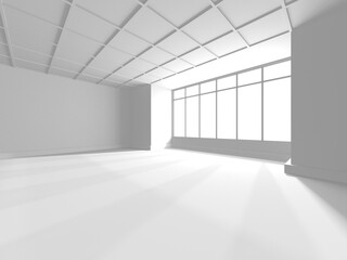 Illuminated corridor interior design. Empty Room Interior Background