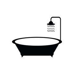 Bathtub icon design template vector isolated illustration