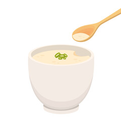Steamed egg vector. Steamed egg in bowl. wallpaper.