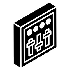 
Control sliders, glyph isometric icon of web parameters 
