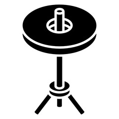 
Music band kit equipment, glyph isometric icon of crash cymbal 
