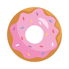 delicious sweet strawberry donut isolated icon