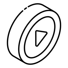 
Glyph isometric icon of media player 
