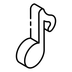 
Trendy editable icon of music note, glyph isometric vector 
