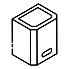 
Electronic device, sound speaker icon of glyph isometric style 
