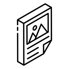 
Landscape image, glyph isometric icon of picture 
