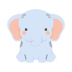 Obraz na płótnie Canvas cute elephant animal comic character