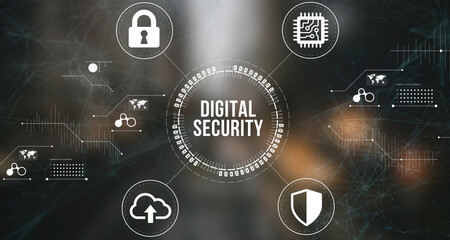 Obraz premium Internet, business, Technology and network concept. Cyber security data protection business technology privacy concept.