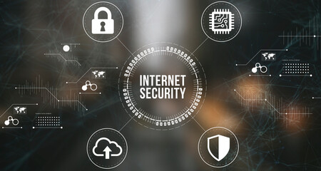 Internet, business, Technology and network concept. Cyber security data protection business technology privacy concept.