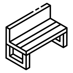 
Editable glyph isometric design of bench icon
