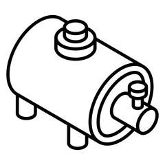 
An icon of fuel tank in glyph isometric editable design 
